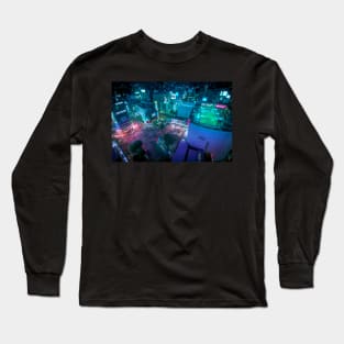 Shibuya crossing from above and Soccer field on the roof Long Sleeve T-Shirt